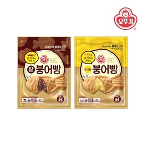 [오뚜기] 꼬리까지 가득 찬 팥붕어빵 480g x 1개+슈크림붕어빵 x 1개