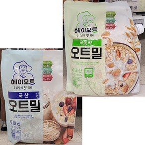 두보식품 헤이오트 국내산 오트밀 600g (1.오트밀 2.무농약 오트밀 / 2종 택1), 1.오트밀, 1개