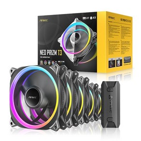 [Antec] Neo PRIZM T3 120 PWM ARGB [컨트롤러] [5PACK], 5개