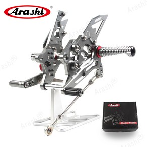 Arashi CNC 조절할 수 있는 발판 근거지 후방 설정 풋페그 에 YAMAHA YZF R3 / R25 2015 - 2023 YZF-R3 YZF-R25 2018 백스텝도