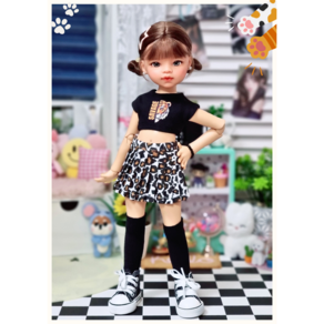 #파올라레이나 32cm 옷( 블랙 타이거 3종세트 )[마구샵]#구체관절인형#bjd#인형옷#다락아이#관절바디#완제품, 1개
