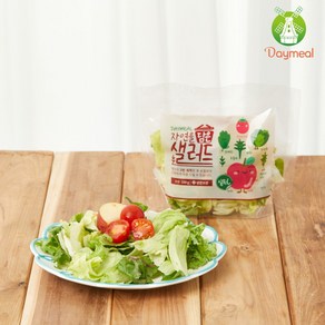 데이밀 자연을담은 샐러드 실속C 사과 방울토마토 국내산 채소샐러드 100g x 7팩 + 증정행사 양배추채 1팩, 드레싱없음, 7개