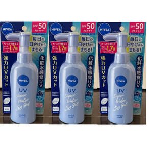 NIVEA 자외선차단 슈퍼 워터젤 선크림 SPF50 PA+++본품 140ml, 140g, 3개