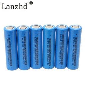 LG HG2 18650 배터리 충전식 리튬 이온 배터리 2600mAh 용량 3.7v 배터리 6 개, 6개, 없음