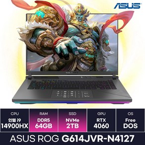 ASUS ROG STRIX G614JVR-N4127 i9 14세대 RTX4060 게이밍노트북 (64GB/2TB) / KCJH