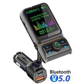 YIZHOOD 자동차 FM 송신기 MP3 플레이어 3.5mm AUX 오디오 수신기 Usb QC3.0 유형 C PD 20W 차량용 충전기 핸즈프리 블루투스 차량용 키트