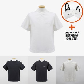 [백화점신상판] 스노우피크 클래식 우븐 반팔 티셔츠 반팔티 여자 여성 happyJ 화이트 차콜 라이트베이지 블랙 S25MWTTS17