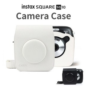 Fujifilm Instax SQUARE SQ10 케이스 인스턴트 필름 포토 카메라 블랙/브라운 용 어깨 끈이있는 새 캐리 PU 가죽 가방 커버, Black, 1개