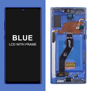 AMOLED 노트 10 플러스 스크린 삼성 호환 갤럭시 + N975F LCD 디스플레이 프레임 지지대 S 펜 지문, [11] OLED Blue Fame