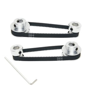 2pcs 세트 GT2 동기 휠 20 및 36 치아 5mm 보어 알루미늄 타이밍 풀리 길이 200mm 너비 6mm 벨트