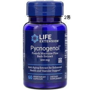 라이프 익스텐션 LifeExtension Pycnogenol 피크노제놀 60캡슐 2팩, 2개, 60정