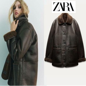 자라 겨울 양면 무스탕 코트 zara