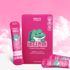 비타카페 마시는콜라겐 비타민음료 피치콜라겐(20mlx10포) 저분자피쉬콜라겐 1 400mg 복숭아맛, 10개, 23g, 20ml