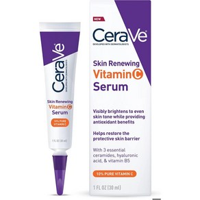 CeaVe 세라비 세라베 비타민 C 세럼 얼굴용 브라이트닝 1 온스, 1개, 30ml