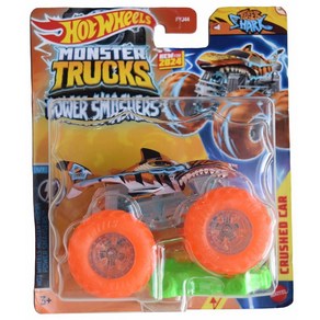 Hot Wheels Monste Tucks 호랑이 상어 크러시드 카 포함 1:64 스케일 다이 캐스트