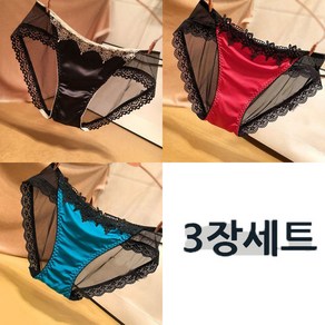 1+1+1 여성용 팬티 레이스 망사 컴포트 팬티 3종세트