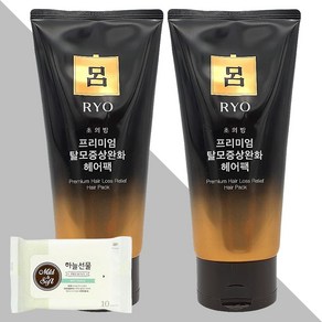 려 초의방 프리미엄 탈모증상완화 헤어팩 300ml 2개(+하늘선물 물티슈 10매)