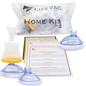 [미국직구] 라이프백 홈 키트 휴대용 흡입 구조 장치 어린이 성인 기도 폐쇄 응급처치 LifeVac homkit, 1개