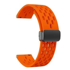 어메이즈핏 티렉스3 스트랩 통기성 메쉬 실리콘 밴드, Amazfit-tex t-ex 프로, 오렌지 메쉬 마그네틱 버클, 1개