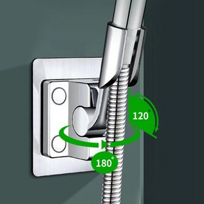 미스터착 각도조절 접착식 샤워기 거치대, 1개, 메탈실버