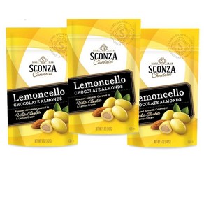 Sconza Lemoncello 레몬 크림 & 화이트 초콜릿 아몬드  이탈리아의 그로브에서 영감을 얻음 미국 제조 3개 팩 (각 141.7g(5oz), 141.7g