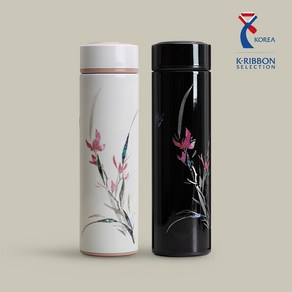 장이 스텐 진공 자개 텀블러 난초 450ml, 각인X, 일반포장(무료), white, 1개