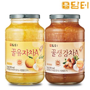 담터 꿀유자차A 1kg+꿀생강차A 1kg, 2개, 1개입