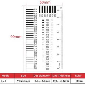 높은 투명 소프트 PET 보정 눈금자 필름 포인트 게이지 눈금자 현미경 마이크로미터, 06-1 without film