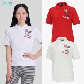 [디즈니골프 중계점] *24년 SS신상 70%SALE* 여성 캐릭터 세미루즈핏 반팔 카라 티셔츠 (2Colo) 캐릭터 아트웍 디자인 베이직한 스타일의 루즈핏 반팔티셔츠