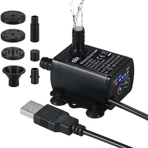 미니 USB 워터 펌프 4.8W 분수킷포함 유동량 조절형 소형 휴대용 가정용 수중 모터 KAE-5V, 1개