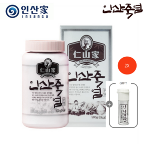 (주)인산가 정품 9회 인산죽염 500g 분말+9회죽염 분말담은 휴대용기(2개)와 금흑 흑삼블랙크런치(10g)(4개) 사은품, 2박스, 500ml