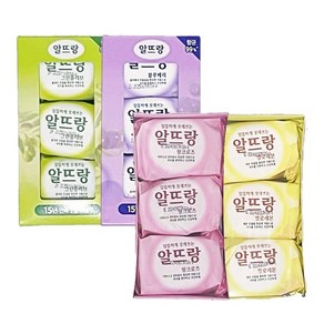 알뜨랑 비누 140gX3개입 4종(블루베리+그린올리브+핑크로즈+옐로레몬), 140g