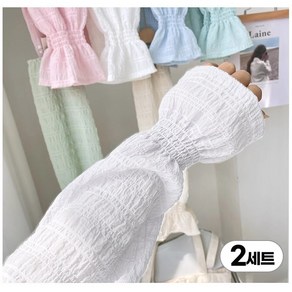 탐리프 여성 시폰 여름 쿨토시 운전 골프 팔토시, 2개, 화이트+핑크