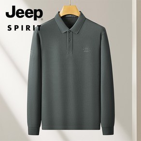 JEEP SPIRIT 남성 긴팔 카라 티셔츠 폴로 PK 셔츠 봄 가을 캐주얼 패션 JPHJ03A18081