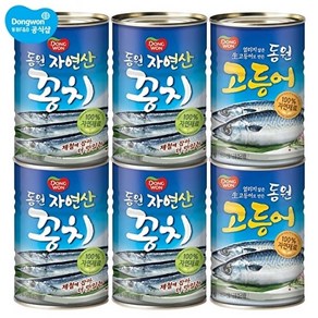 동원에프앤비 동원 꽁치 300g x 4캔 + 고등어 300 2캔, 1세트