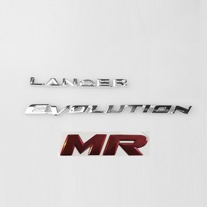 랜서 스타일링용 3D 자동차 크롬 로고 배지 데칼 스티커 백 엠블럼 미쓰비시 에볼루션 3 PCs, LANCER EVOLUTION MR