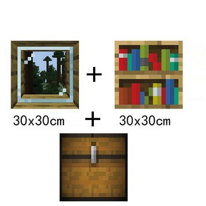 마인크래프트 창문 포스터 벽 비닐 스티커 장식 시트지 인테리어 3종 세트, M, 1개
