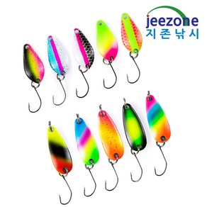 지존낚시 마이크로스푼 10종세트 2g 3g 송어 꺽지 쏘가리 루어낚시 용품, 1세트, 2g+3g 10종세트