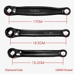 자전거 체인 교체용 좌측 크랭크 암 스틸 다이아몬드 홀 사용 가능 170mm 165mm 152mm, [03] 170mm, 1개