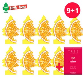 에스진 리틀트리 TREE 차량용 방향제 슬라이스드 9+1 레몬 오렌지 자몽 과일향, 1개