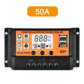 PWM 60A 50A 40A 30A 20A 10A 태양광 충전 방전 컨트롤러 12V 24V 듀얼 USB 5 v가있는 자동 LCD 레귤레이, 08 50A