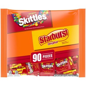 Wrigley's SKITTLES & STARBURST Halloween Candy Fun Size Variety Mix original 39.1 Ounce Bag 90