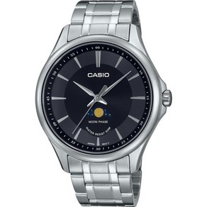 카시오 문페이즈 메탈 시계 방수 실버블랙 CASIO MTP-M100D-1AV 일본직구