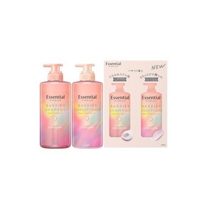 에센셜 프리미엄 배리어 샴푸 실키&스무스 펌프 세트 900ml, 1개