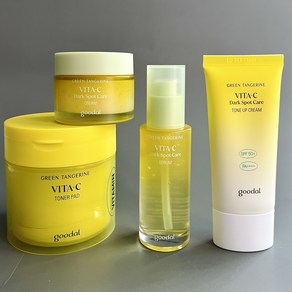 Goodal Geen Tangeine Vita-C Dak Spot Cae Set: Seum 40ml+Tone up ceam 50ml+Ceam 50ml+Tone Pad, 1개