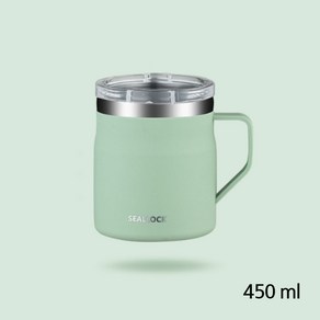 에코럭키 스테인레스 머그 텀블러 450ml 650ml 보온 보냉 뚜껑있는 머그컵, 1개, 머그텀블러-그린