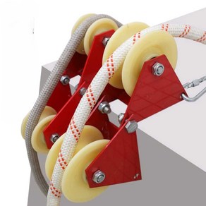 외벽 청소 도르래 유리 옥상 건물 롤러 도르레 슬링 견인기 로프, 1. 소형 로프 견인기+로프 타이 후크, 1개