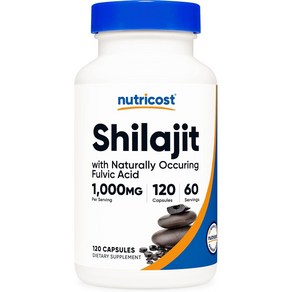 뉴트리코스트 쉴라짓 실라지트 히말라야 풀빅산 남성 건강 기능 활력 Shilajit 120캡, 옵션1, 1개, 120정