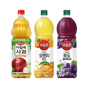 과일촌 아침에 사과 오렌지망고 포도블루베리 3가지맛 각 1개씩 1.5L x 3페트, 1개