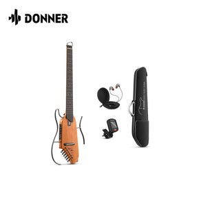 Donne HUSH-I 헤드리스 사일런트 여행 기타 탈착식 프레임 초경량 어쿠스틱 일렉트릭 Hush I 기타 (Gig Bag 포함), Mahogany, 1개